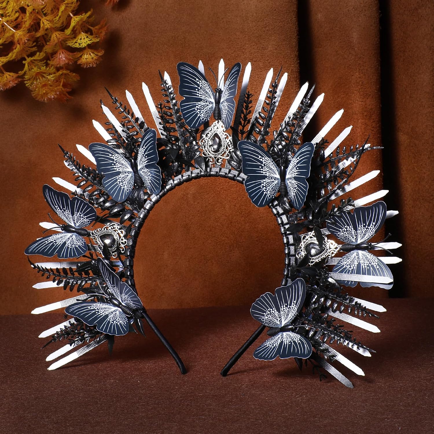 Handmade Butterfly Halo Crown - Zip Tie Fantasy Renfaire Headband Virgin Mary Goddess Headpiece for Halloween Party