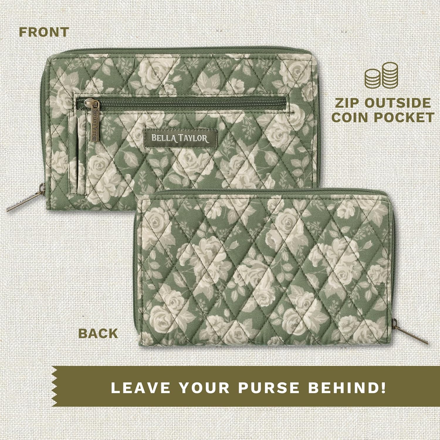 Bella Taylor Wrist Strap Wallet for Women | Multi Card Zip Around Wallet with RFID Protection and Wristlet Strap - Image 5