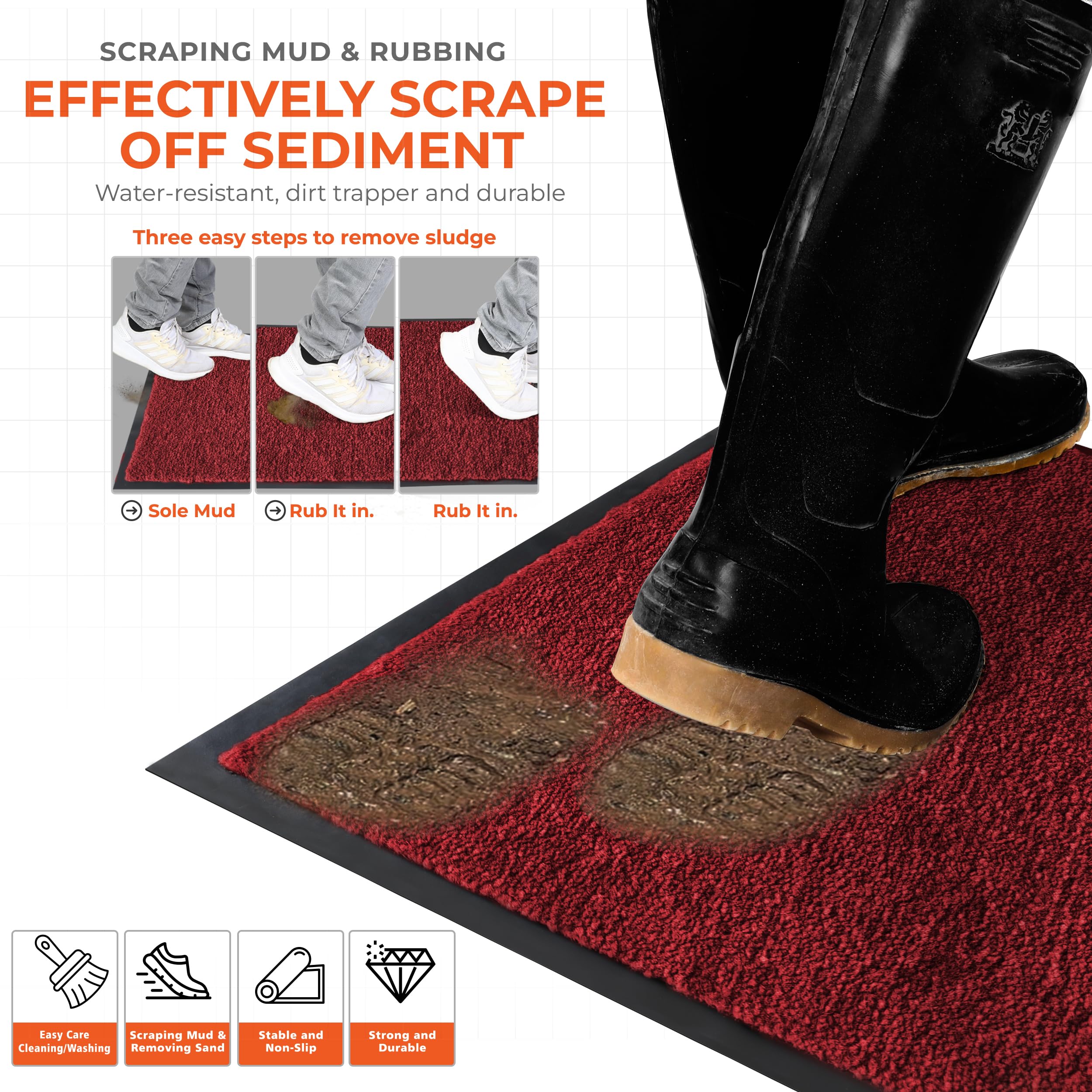 FB FunkyBuys Washable Door Mats, Heavy Duty, Non-Slippery & Stylish Floor Mat - Image 4