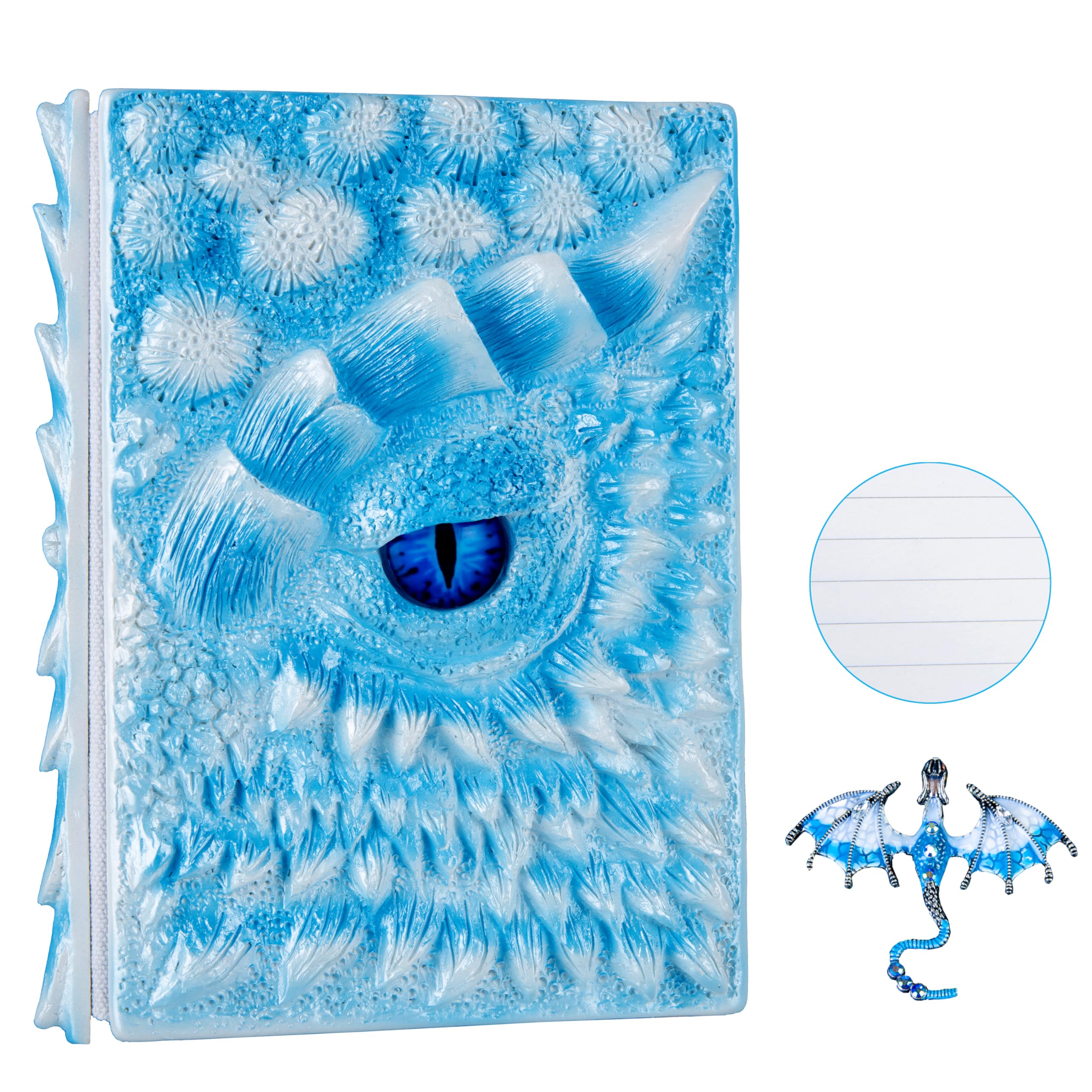 3D Dragon Eye Embossed Journal,Resin Engraving Notebook,Dnd notebook for Dragon Lovers ，Blank Paper,Hardcover Travel Notepad for Writing,Sketchbook,