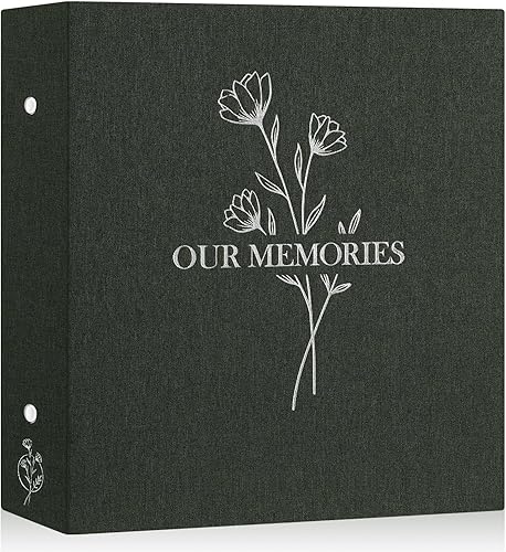 Vista 62 de Lanpn Álbumes de fotos pequeños de 4 x 6 pulgadas, 50 imágenes, paquete de 2 unidades, mini capacidad de lino Our Memories, juego de bolsillos