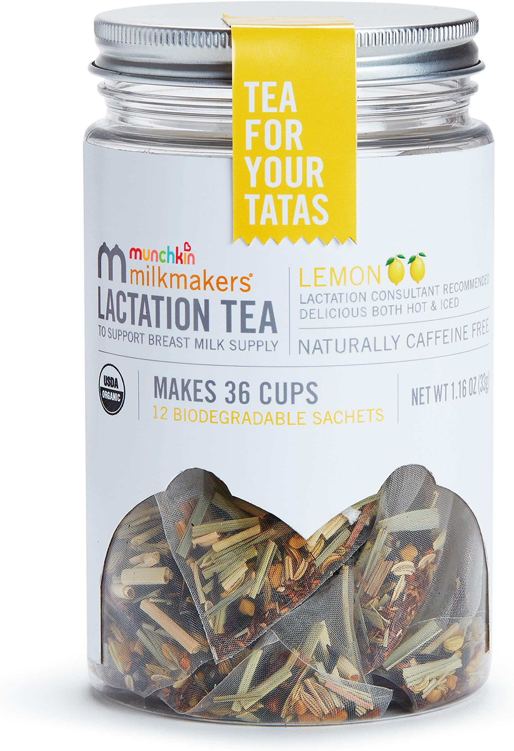 Munchkin Milkmakers Lactation Tea, Lemon, 12 Count
