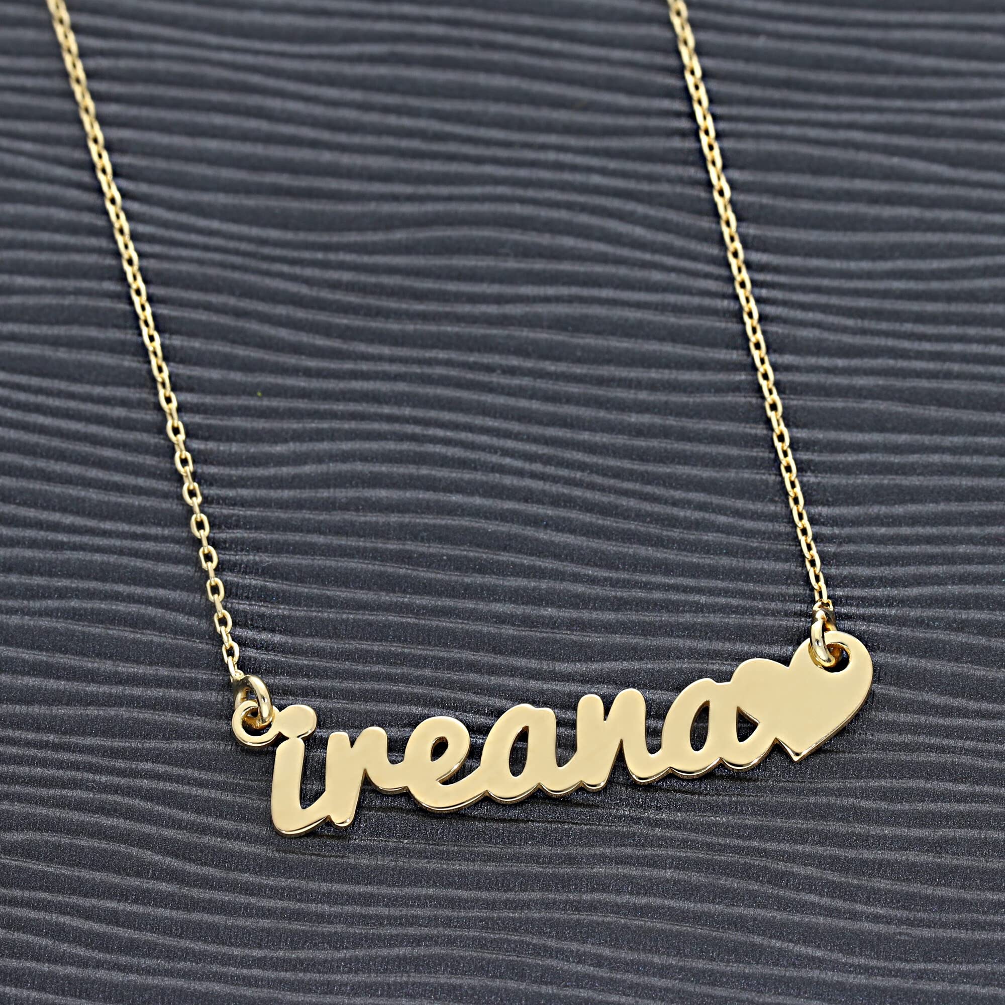 Collar con Nombre Personalizado en Plata de Ley 925 | Joya Artesanal Hecha en España | Regalo para Mamá, Abuelas y Amigas (Love Oro)