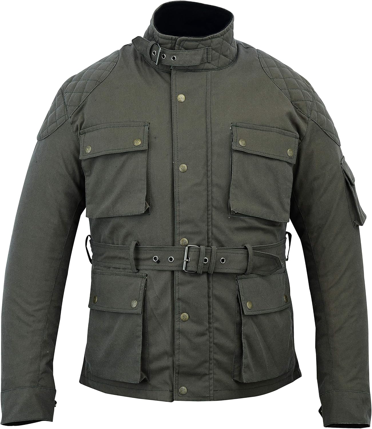 Men's Wax Cotton Waxed Motorcycle Jacket, Motorbike Top Waterproof