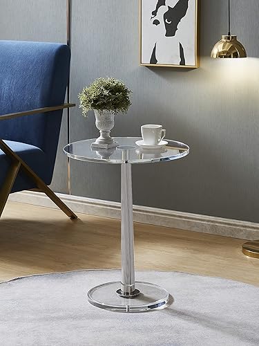 Miniatura 14 de Mesa de acrílico transparente con poste de metal cono (pequeño, plateado) plateado (Mirror Silver),Oro cepillado,https://www.amazon.com/dp/undefined