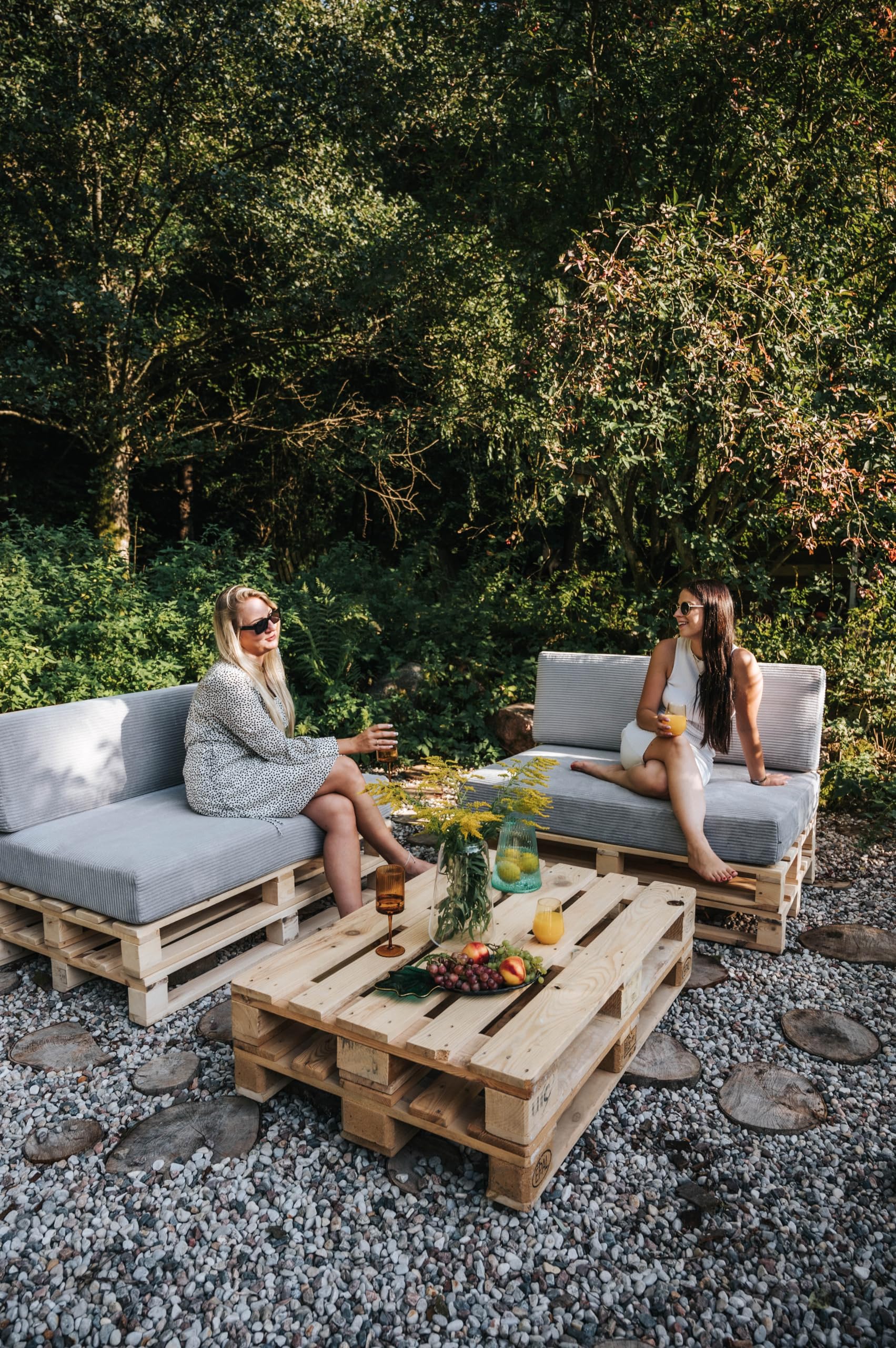 Gutekissen per Pallet, Divano da Giardino - Set Cuscino di Seduta 120x80 + Schienale 120x40, Beige - Molti Colori e Dimensioni PFLA