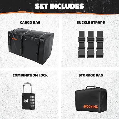 Miniatura 9 de Mockins Bolsa de transporte de carga XXL de 40 pies cúbicos  70 x 30 x 33 pulgadas, bolsa de carga grande suave impermeable para portaequipajes de