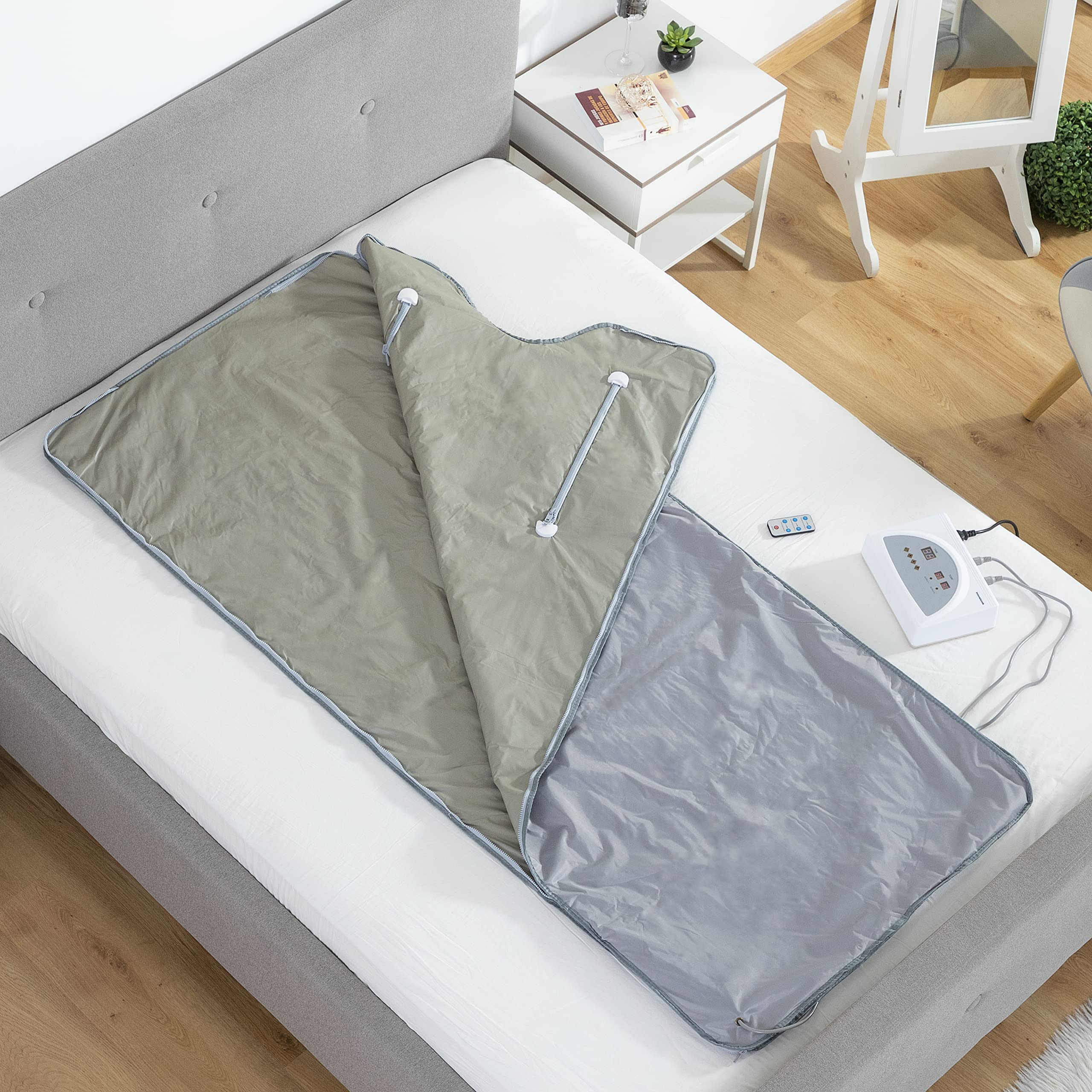 InnovaGoods® Manta Electrica, Manta Electrica Sauna de Calor Infrarrojo, Manta termica Apta para Todo el Cuerpo, Manta Sauna de Calor infrarrojo Potencia la eliminación de Grasas y toxinas.
