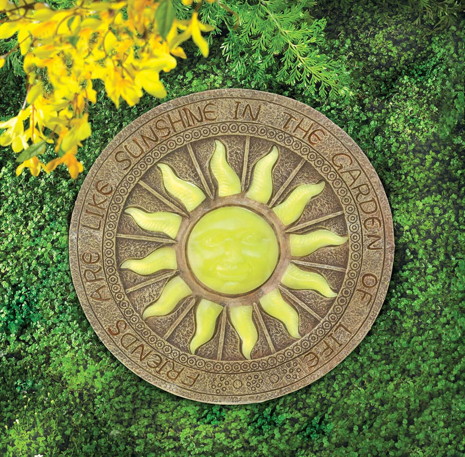 Zingz & Thingz Outdoor Garden Collection Colorful Stepping Stone, 10.25x10.25x0.5, Bursting Sun