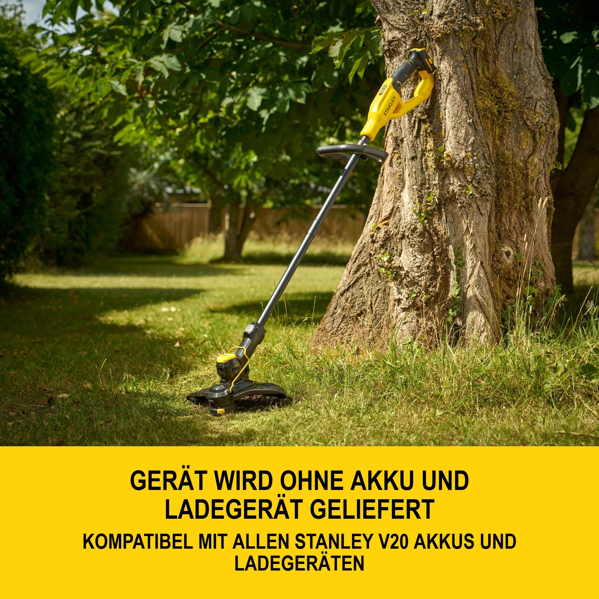 Stanley V20 Akku-Rasentrimmer, mit Kantenschutz, ohne Akku und Ladegerät, 18V, STCST933B-XJ