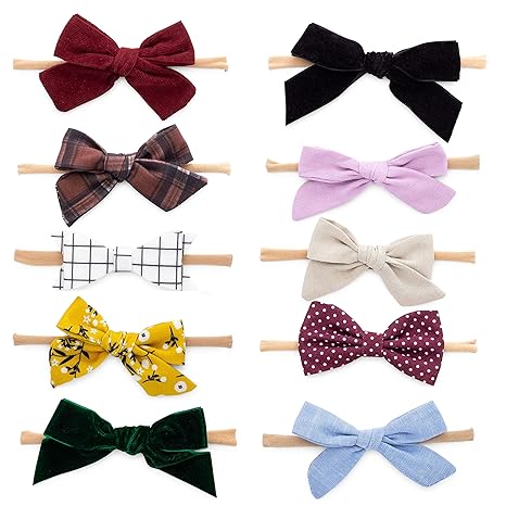 Parker Headbands and Bows - Assorted 10 Pack of Hair Accessories - "The Anne Set"