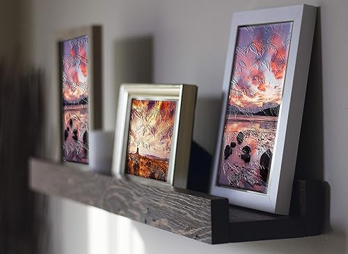 Miniatura 3 de Estantes flotantes de madera, repisa rústica de secuoya para fotos y exhibición organizadora para plantas, Knick Knacks, decoraciones, estantería