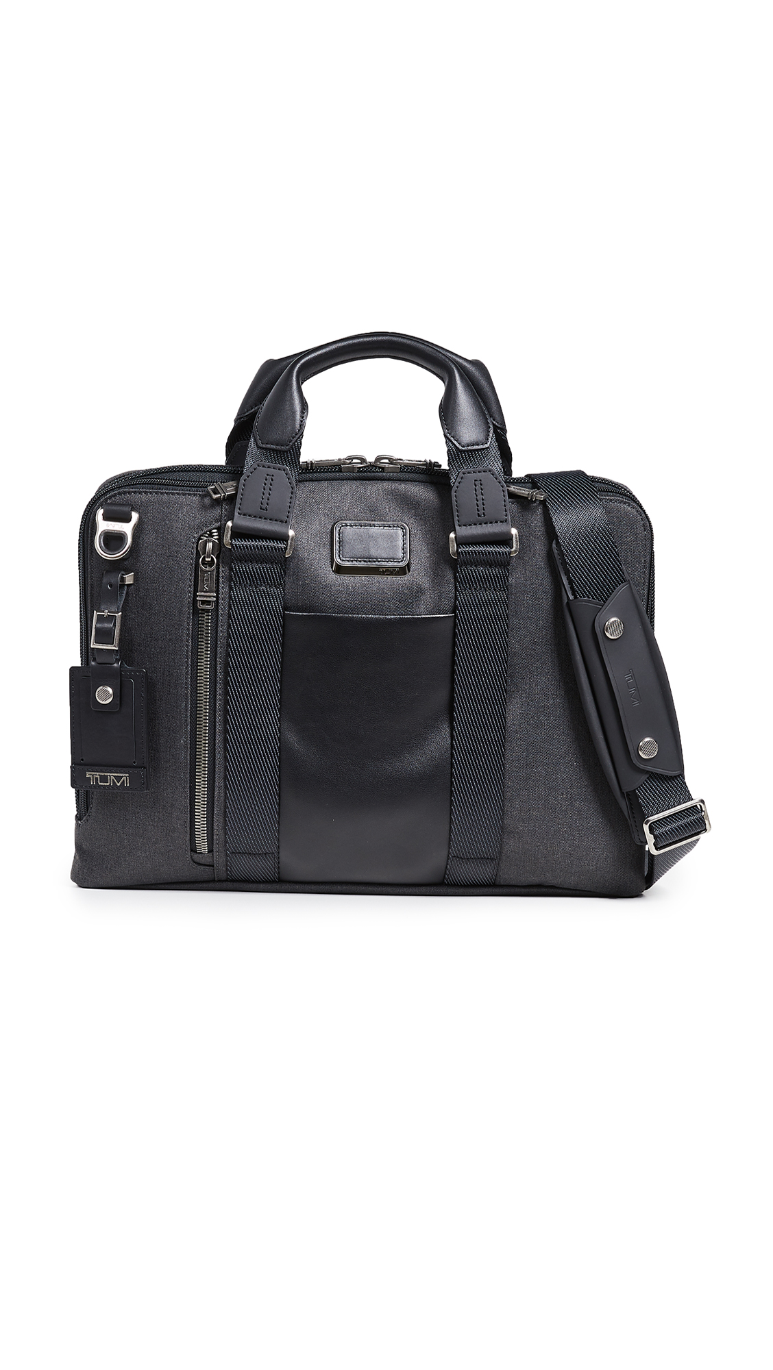 Tumi Men's Alpha Bravo Aviano Slim Briefcase, Graphite, Grey, One Size