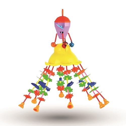 Ratna's Merry Go Round for Infants No.11, Attachable to Cradle or Window, Soothing Music and Various Shapes for Developing Imagination and Thinking Skills (Multicolour)
