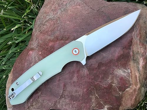 Miniatura 3 de TACTICAL GEARZ Navaja de bolsillo para EDC, mango G10, hoja de acero D2, incluye funda (Naos Ice)