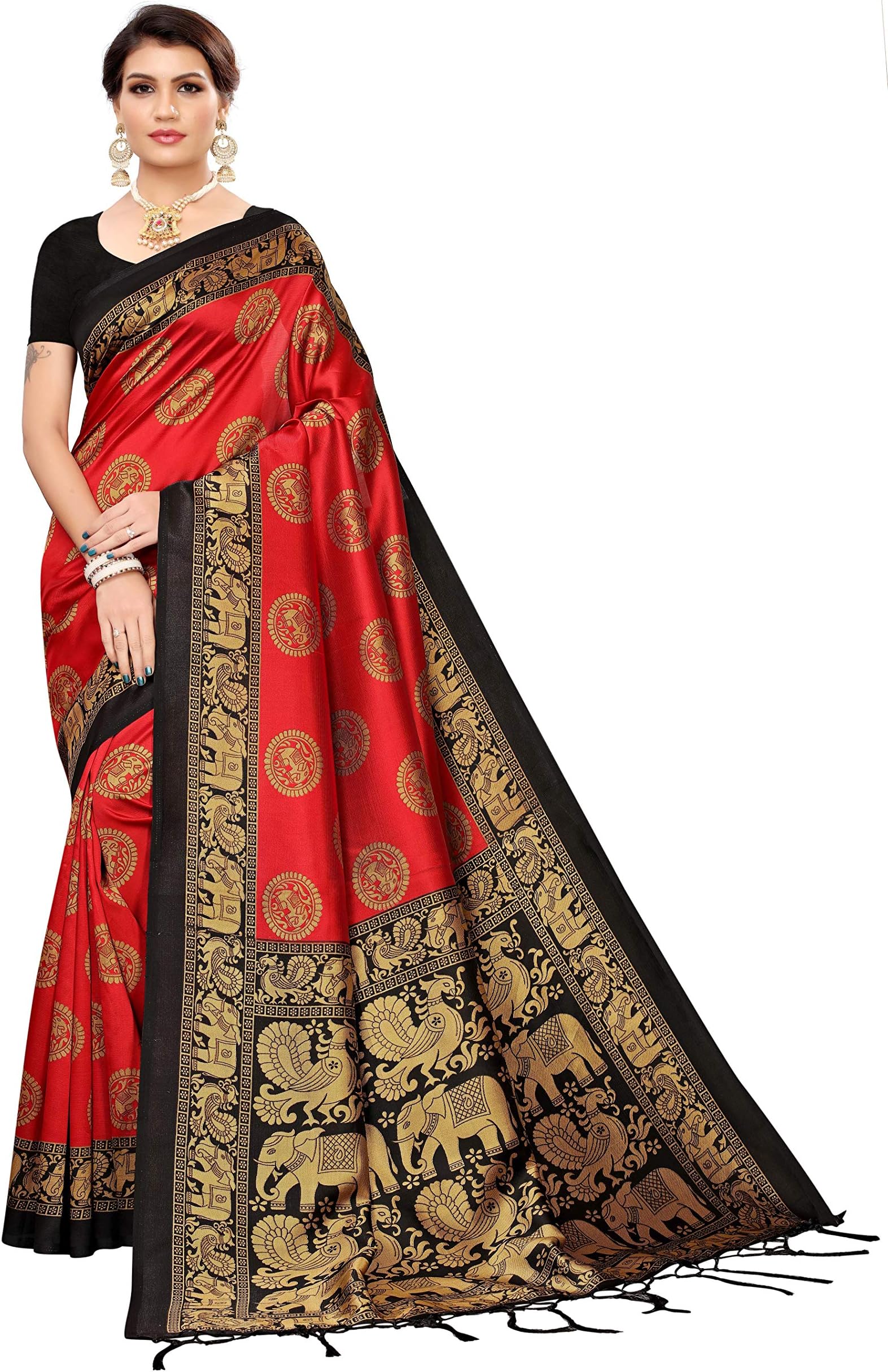 Winza Designer Women's Banarasi Art Silk Saree With Blouse