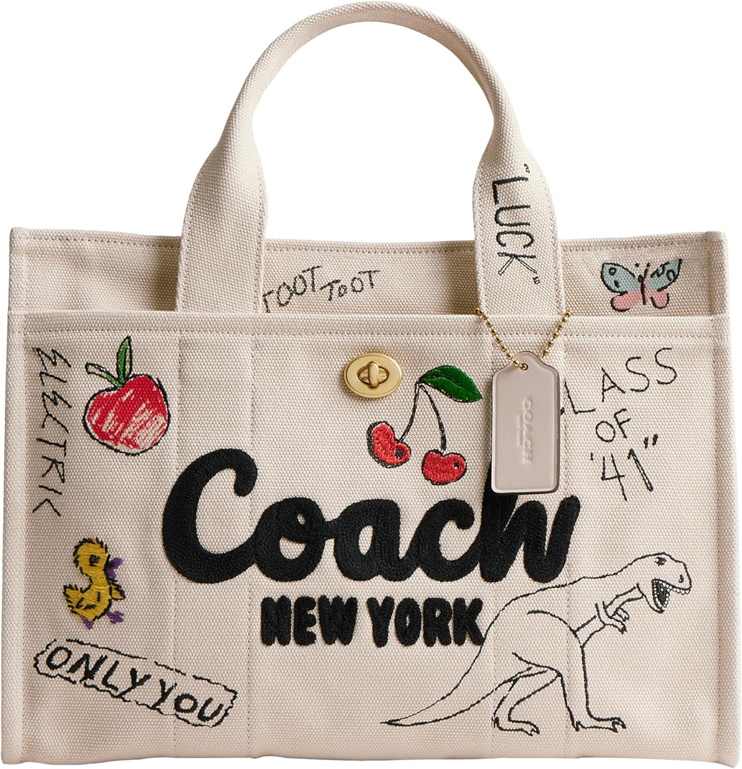 coach womens sketch print cargo tote in 10 words
