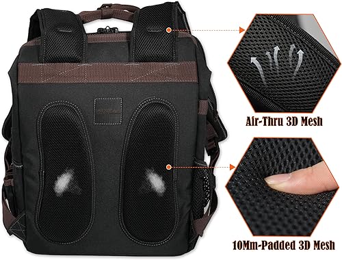 Miniatura 7 de WELKINLAND Mochila de lona HAVC con 88 bolsillos encerados, mochila de herramientas de electricista resistente, mochila de herramientas para