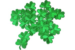 48 Iron On Shamrocks - Premium Embroidered Irish Clover Patch for St Patrick's Day Decorations