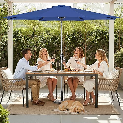 Vista 154 de Simple Deluxe Sombrilla de patio de 9 pies con botón de inclinación/manivela