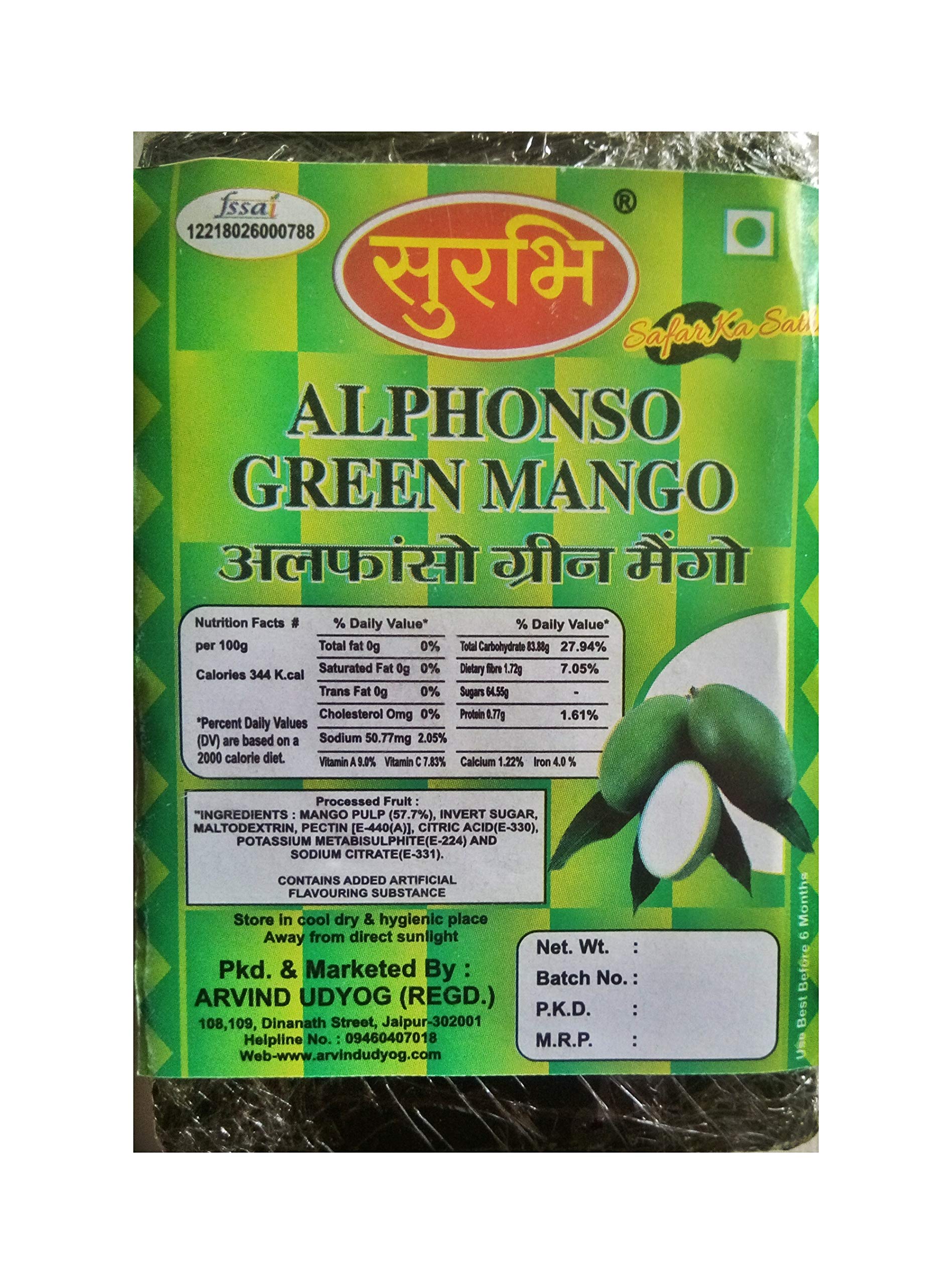 Surbhi Yummy Alfanso Mango Green Aam papad Carry flavoure Tangy Mango Slice (100g) pack of 2 (200gram)