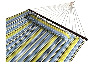 SueSport Double Hammock Quilted Fabric with Pillow