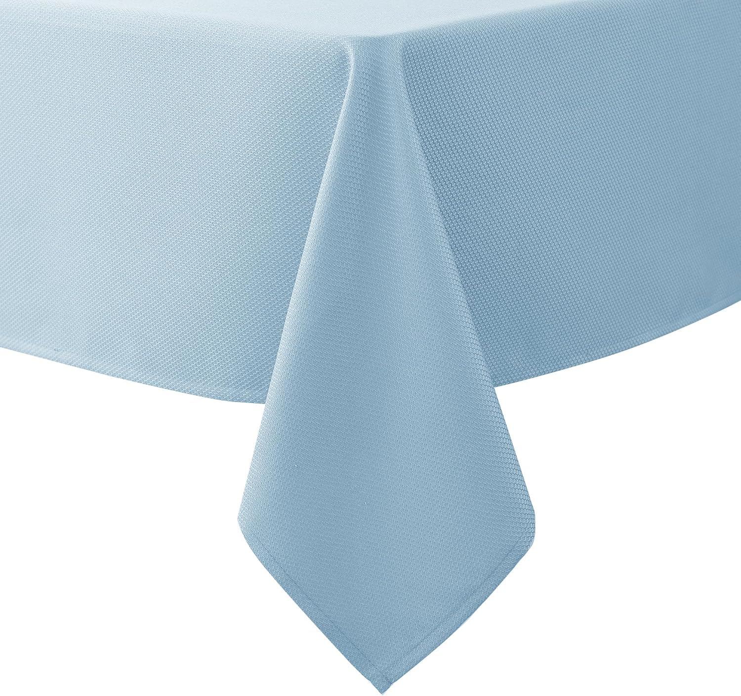 biscaynebay textured fabric tablecloths 52x70 inches rectangular, light blue water resistant tablecloths for dining, kitchen, wedding, parties etc. machine washable 70" x 52" (rectangular) light blue