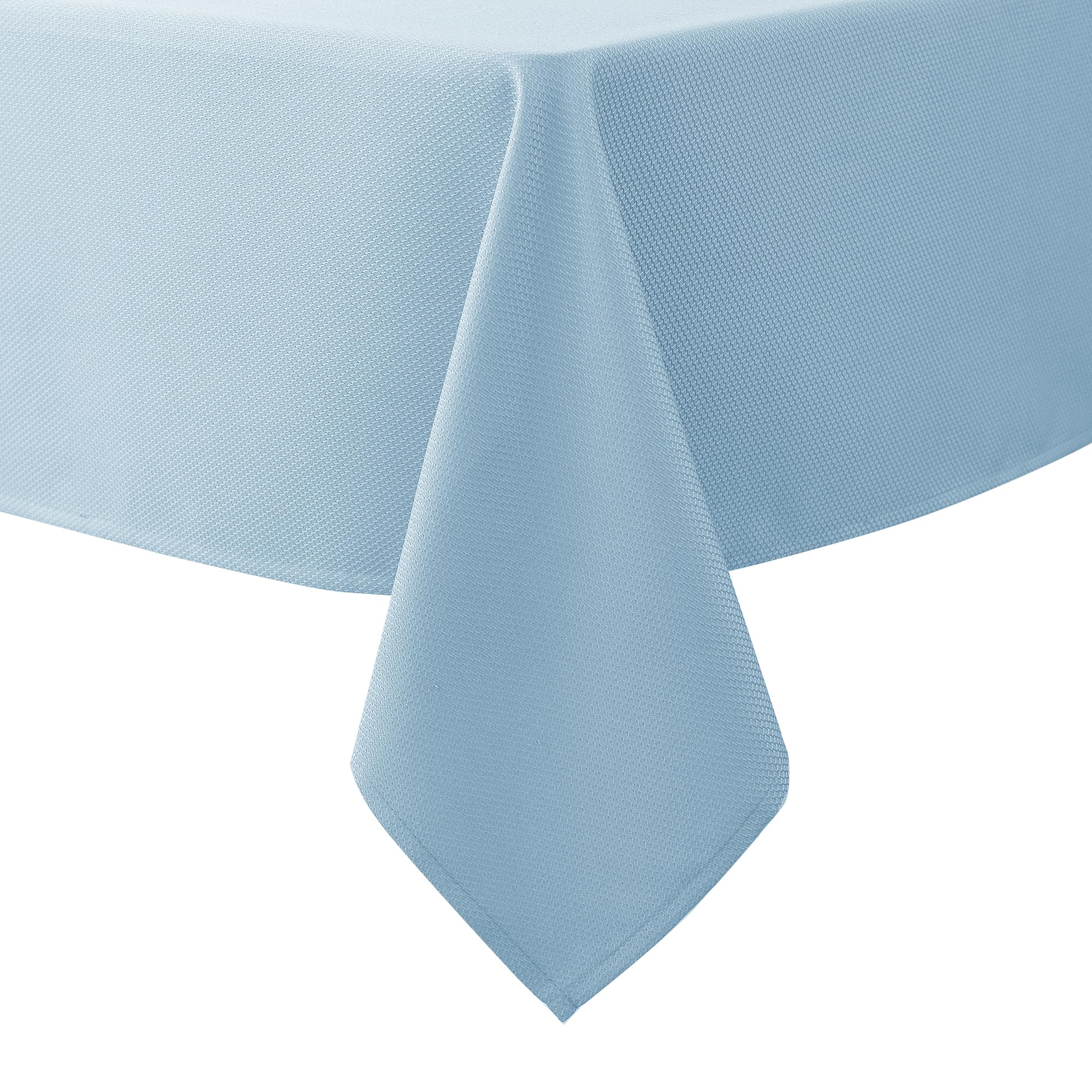 Biscaynebay Textured Polyester Tablecloth 60x84 in Rectangular Light Blue Water Resistant