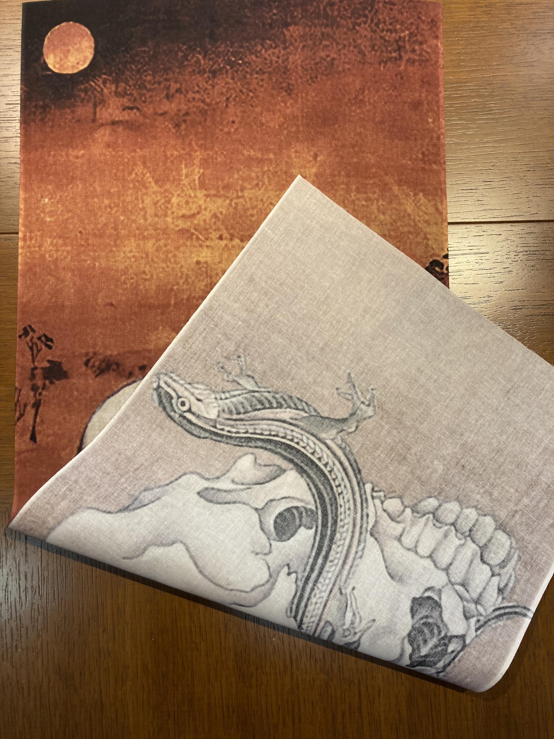 Amazon｜河鍋暁斎 髑髏と蜥蜴 その2 古今東西 浮世絵 手ぬぐい サイズ