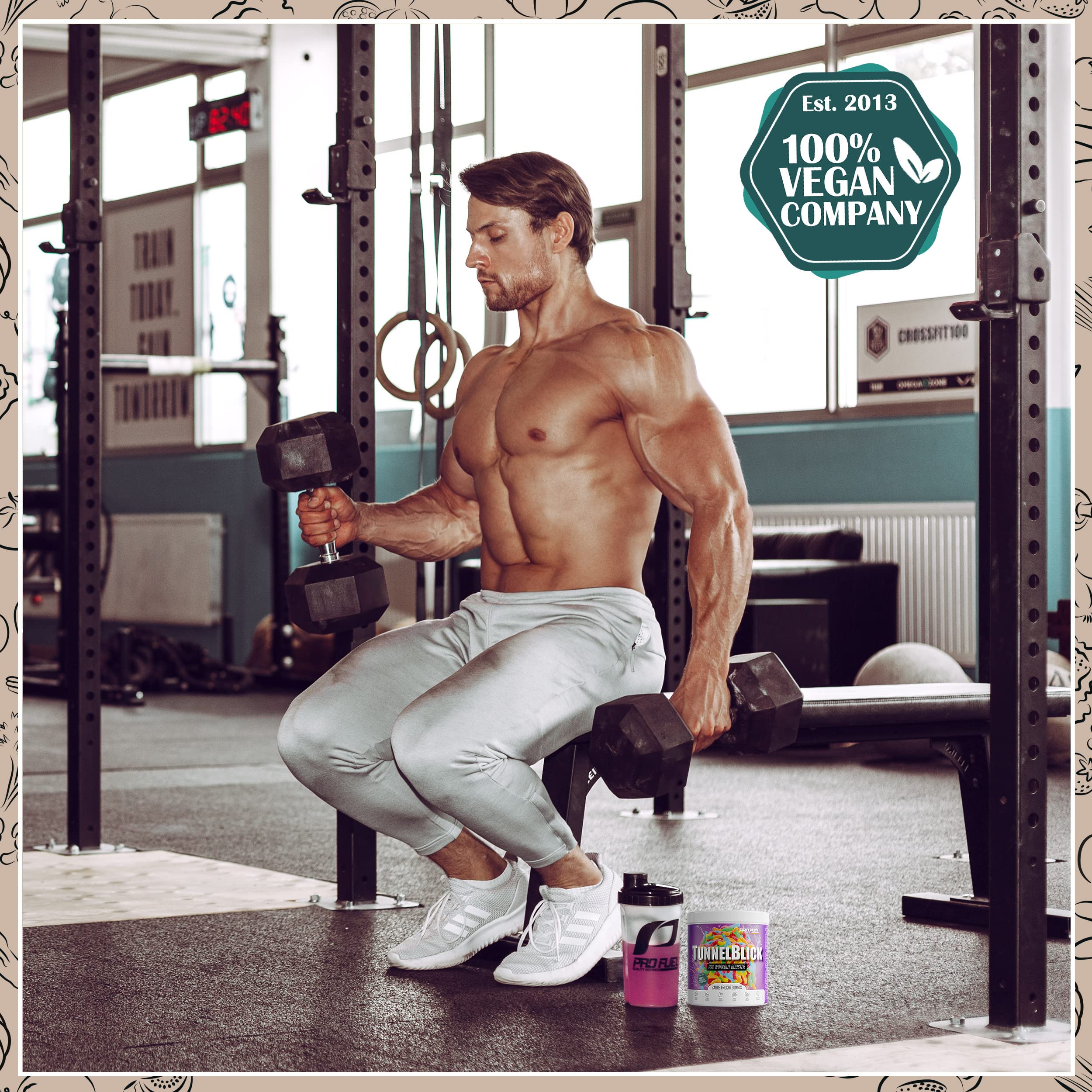 Pre-Workout-Booster³ GRÜNER APFEL 440g - unglaublich lecker - TUNNELBLICK Trainingsbooster³ mit Citrullin, Arginin, Taurin, Koffein, Guarana und Magnesium - optimal hochdosiert - 100% vegan