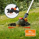 WORX Nitro - Decespugliatore a batteria GT WG173E.9, 3 in 1, decespugliatore/mini tosaerba, PowerShare 20V, motore brushless, larghezza di taglio 33 cm, doppia linea, batteria e caricabatterie non - 4