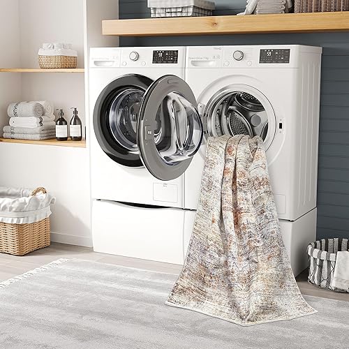 Miniatura 154 de Rugland Alfombras de área de 8 x 10, alfombra lavable resistente a las manchas, alfombras antideslizantes para sala de estar, alfombras tribales