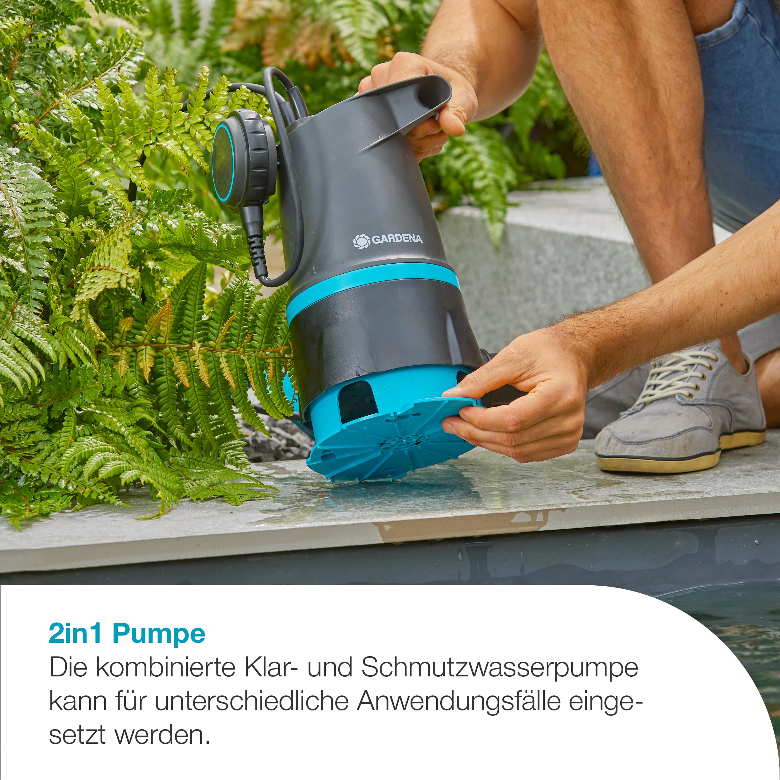 Gardena Hochwasserschutz-Set 20000 BASIC Pumpen: Hochleistungsschutz, Hohe Kapazität, kombinierte Pumpe für schmutziges und sauberes Wasser, automatische Aktivierung (9019-47)