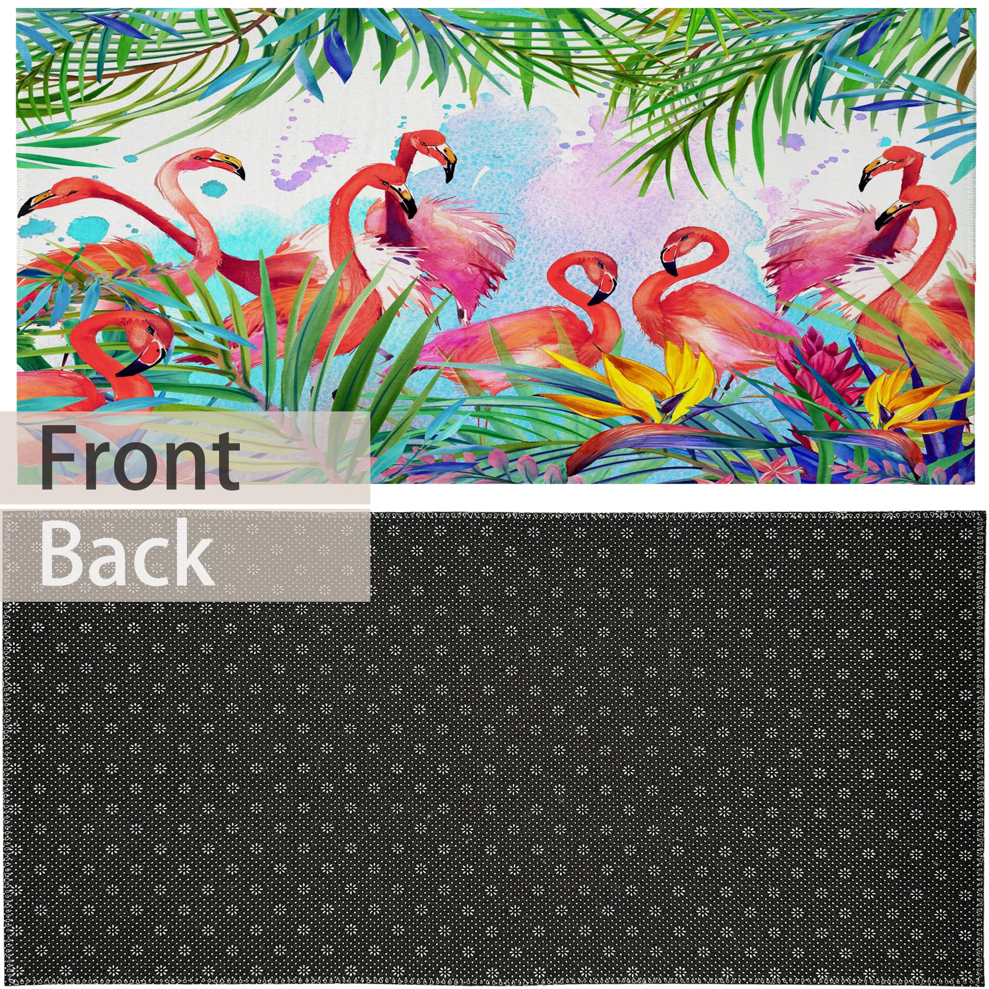 Flamingo Tropical Doormat 17x30 – Non-Slip Entrance Mat, Water Absorbent, Indoor/Outdoor - View #4