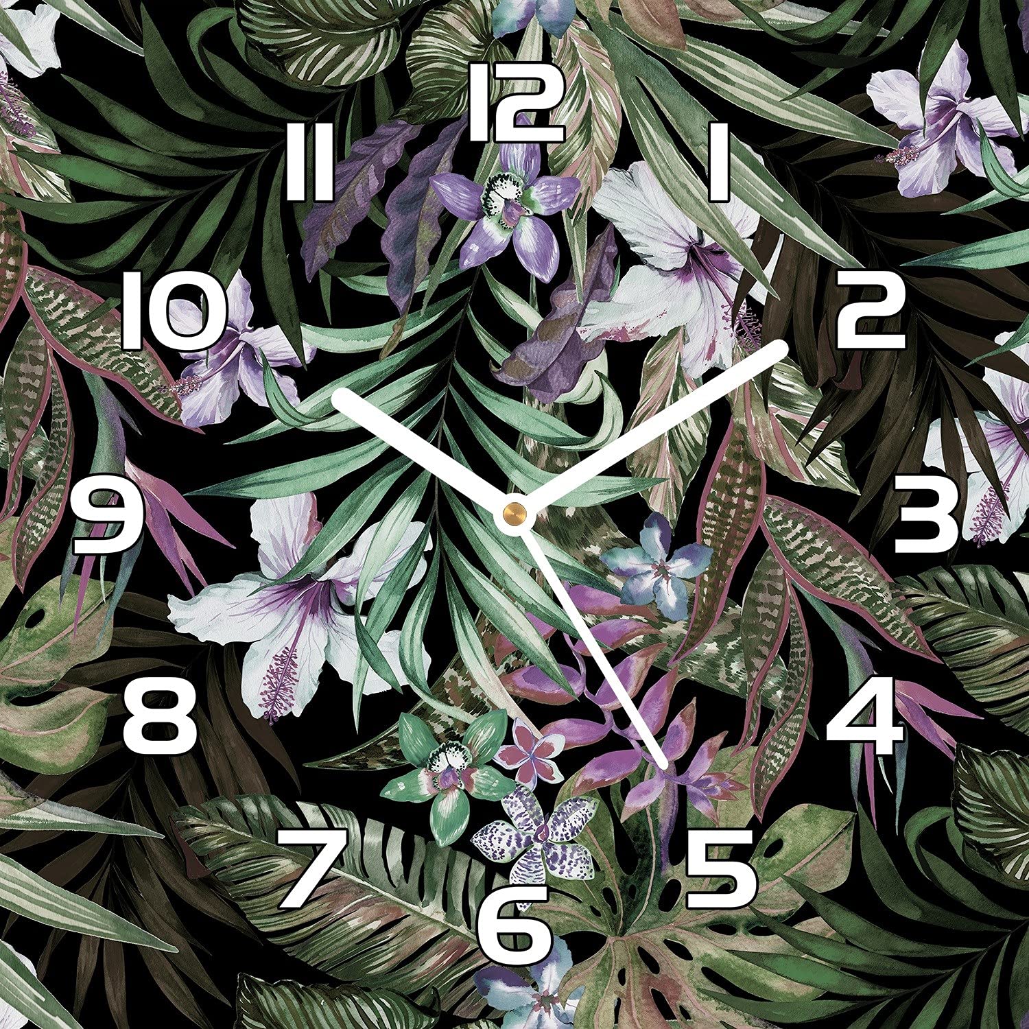 Horloge murale salon au motif feuilles naturelles pour une ambiance zen et moderne