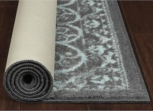 Miniatura 5 de Maples Rugs - Alfombra Pelham grande de 7 x 10pulgadas, fabricada en Estados Unidos, para sala de estar, dormitorio y comedor, color azul gris