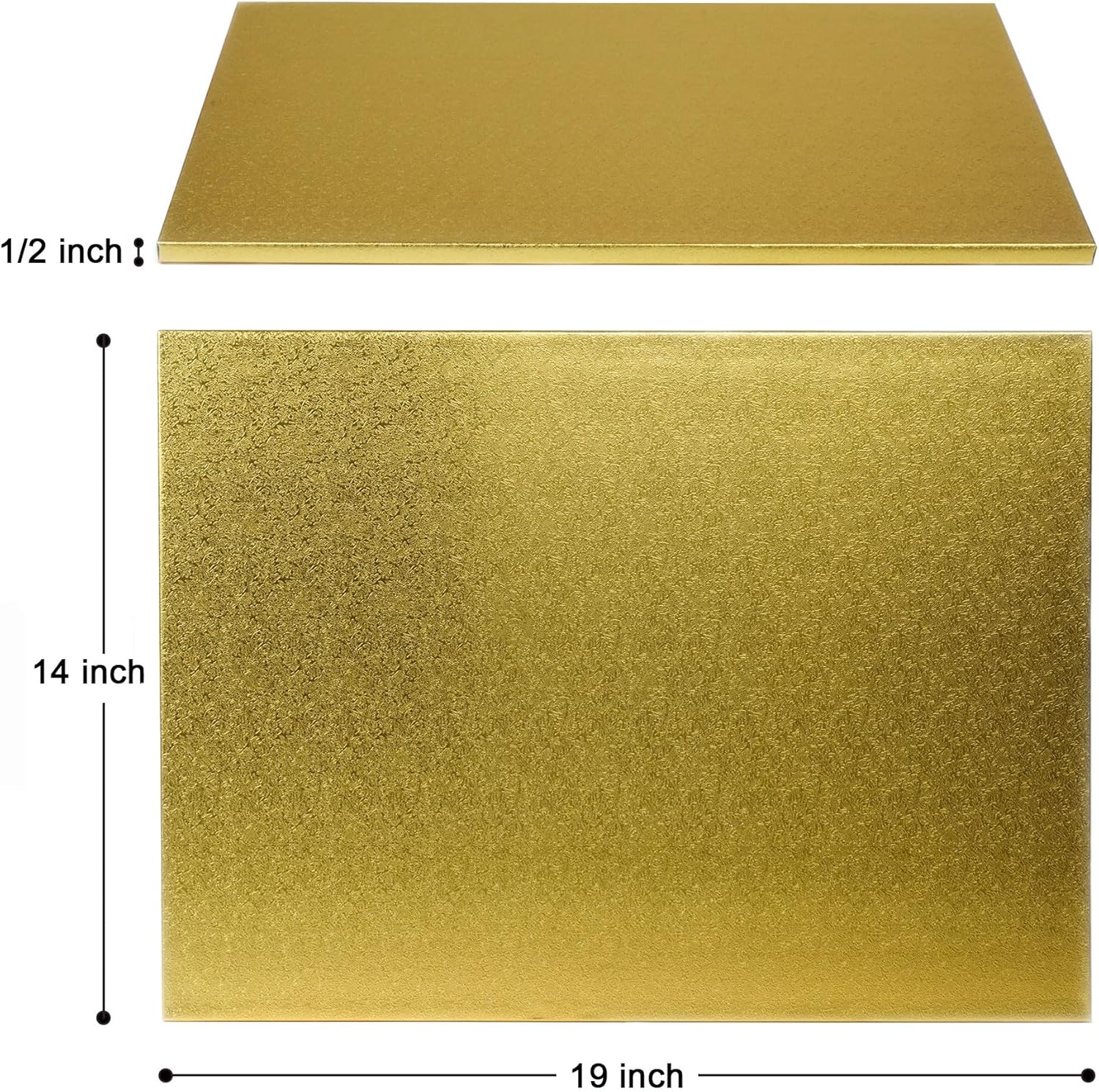 14x19 inches half sheet cake boards 1/2inch thick - sturdy cake drums with smooth straight edges, waterproof & oil-proof (gold, 14x19(half sheet)) 19" x 14" x 0.5" gold