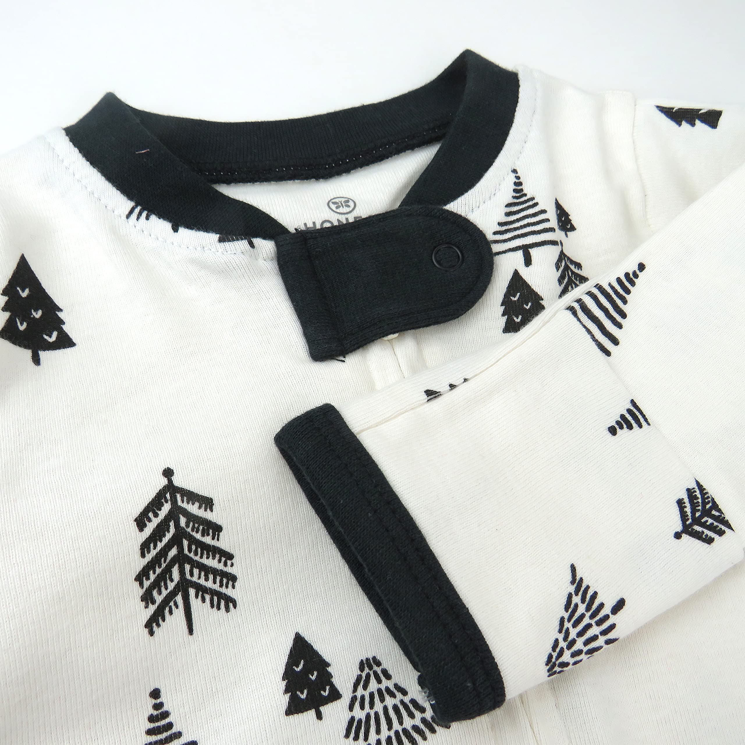 HonestBaby Sleep and Play Footed Holiday Pajamas One-Piece Sleeper Zip-front Organic Cotton PJs Baby Boys, Girls, Unisex, Holiday Tartan, 6-9 Months