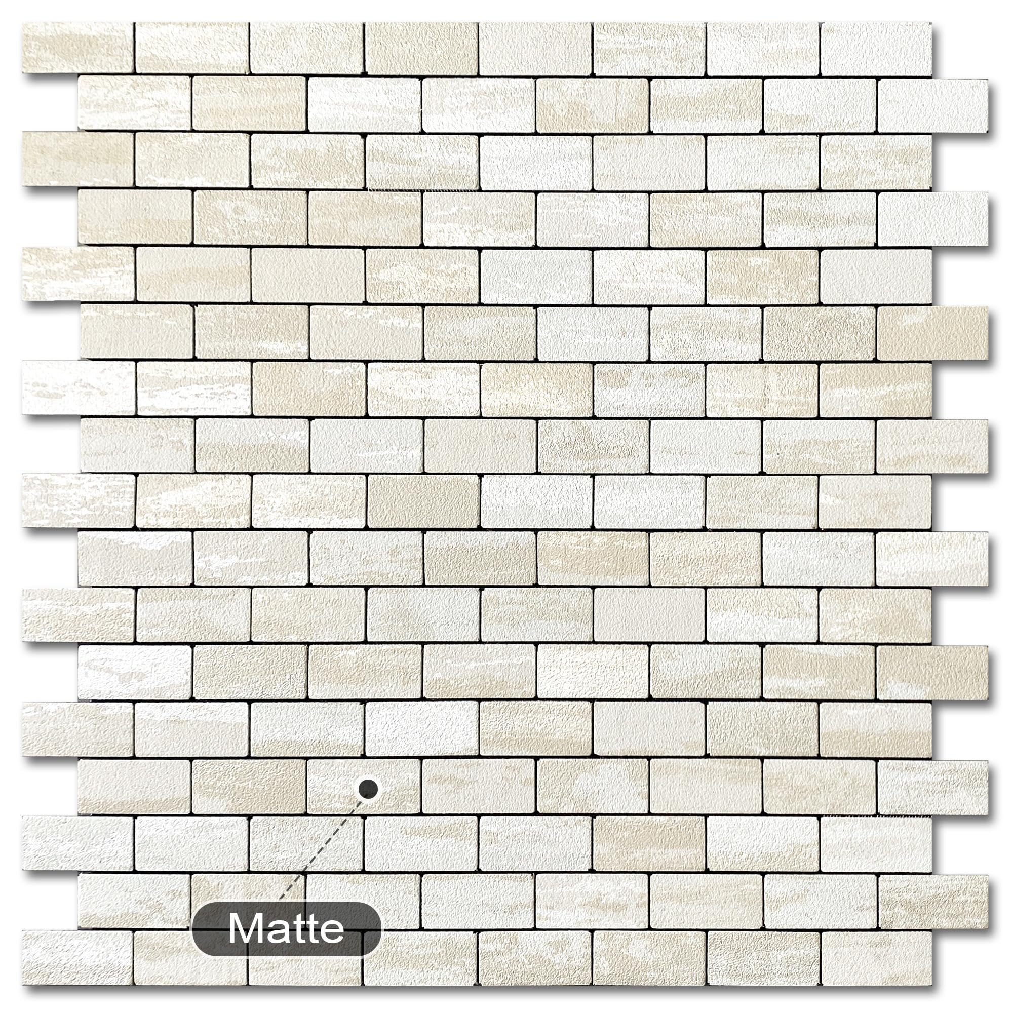 VAOVI Klebefliesen Küchenrückwand Aufkleberfliesen,Mosaik Metallfliesen Selbstklebend Matte Steinoptik U-bahn Wandfliesen(Hellgrau Weiß,10 Stücke)