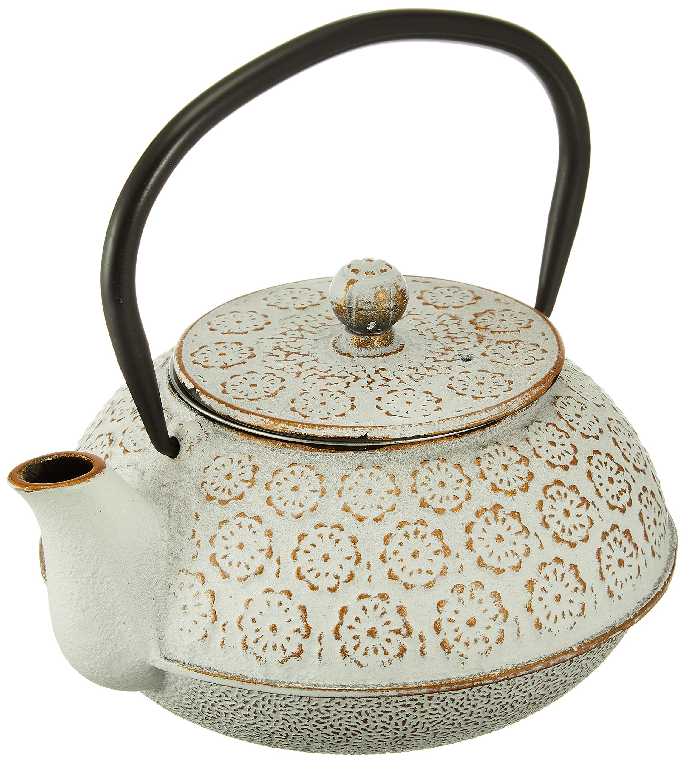 Amazon｜cotta cotta 鉄器急須 花 白金 白 金 15.6×14×14.6cm 92162