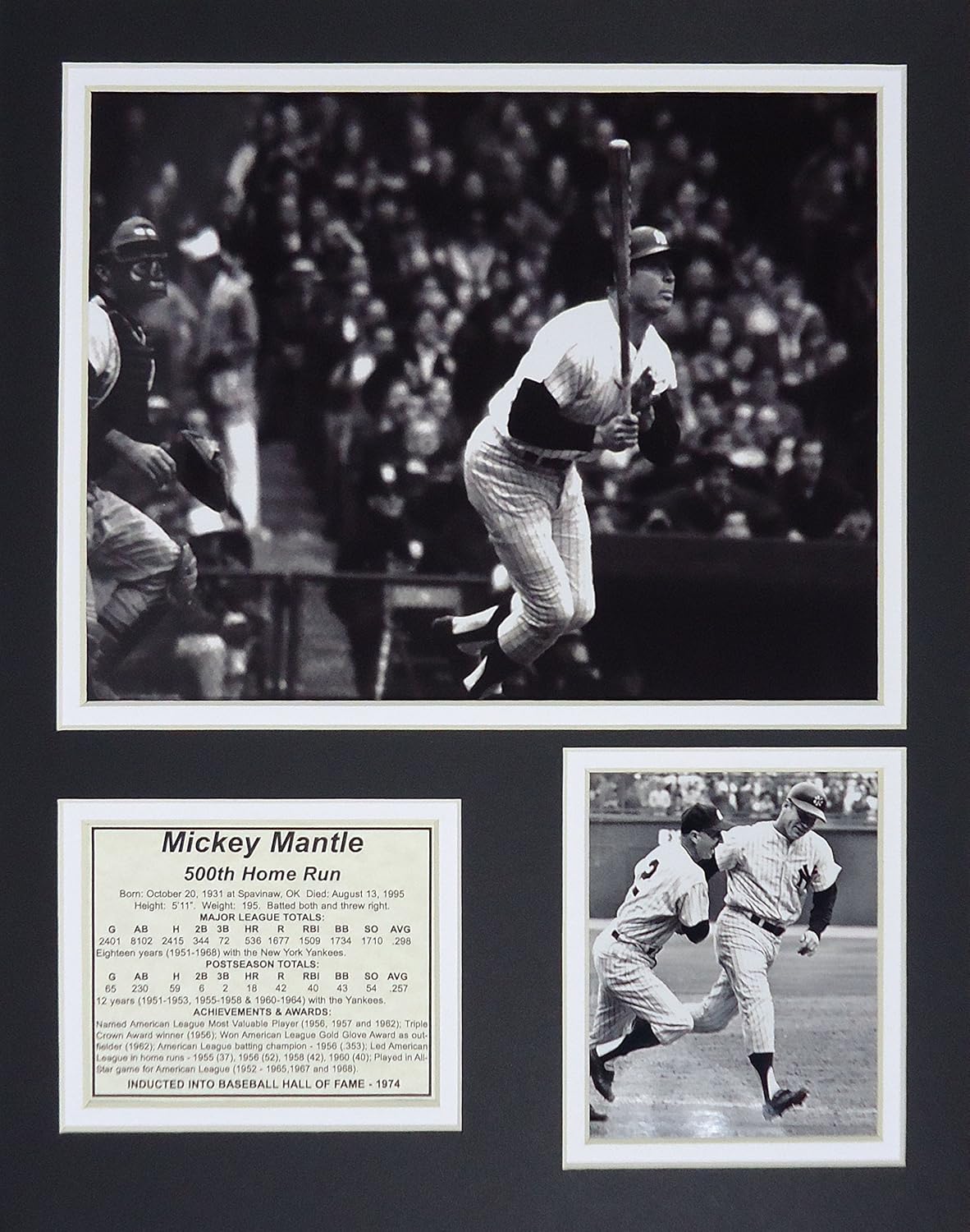 Mickey Mantle - 500th HR 11" x 14" Unframed Matted Photo Collage by Legends Never Die, Inc.
