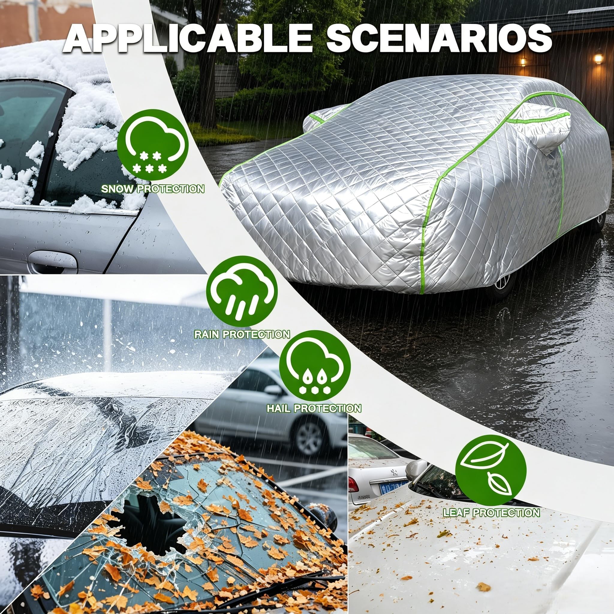 Telo Copriauto Antigrandine per Toyota Aygo (2005-2024), Impermeabile Imbottito 6 Strati zw