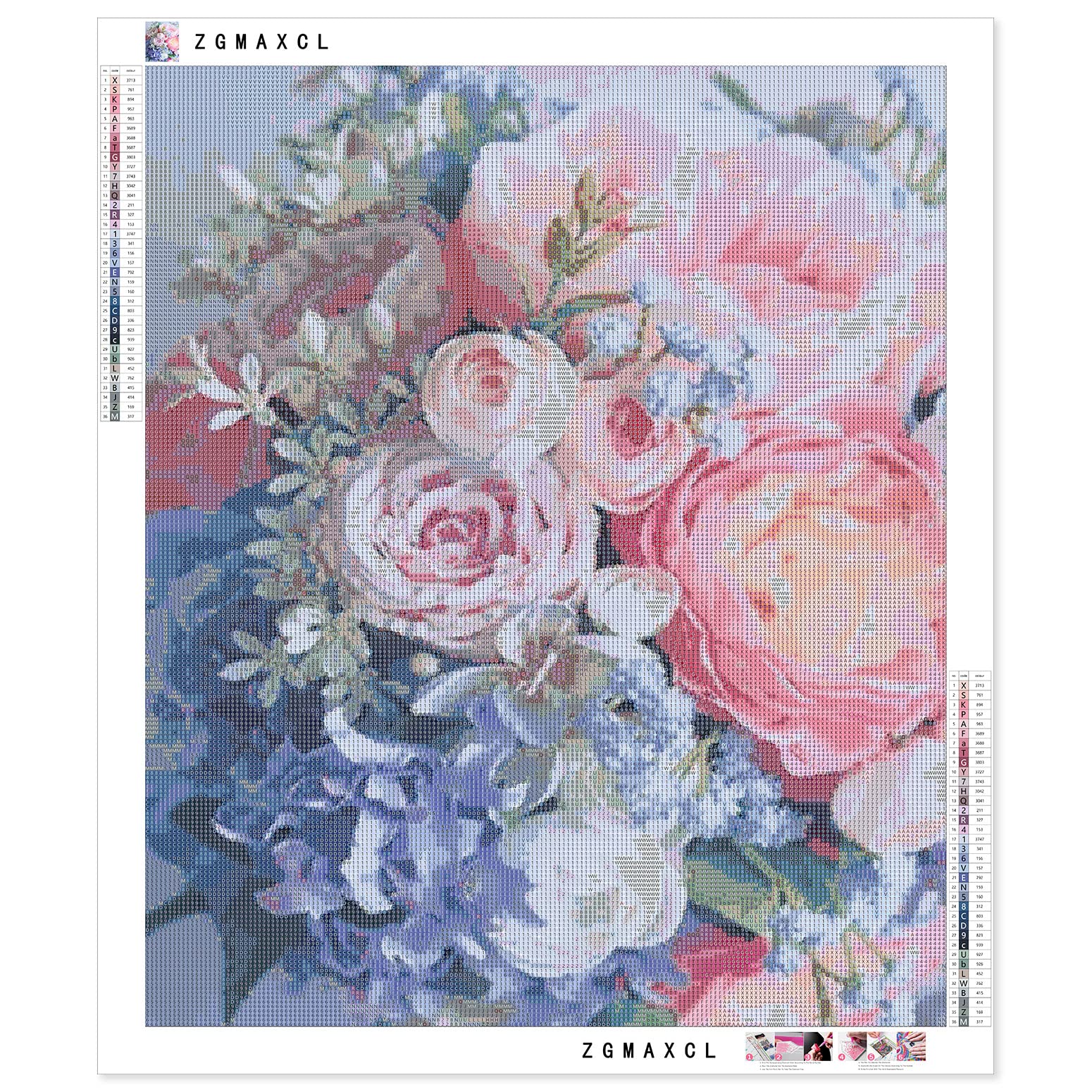 ZGmaxCL Fai da Te DIY 5D Diamond Painting Kit Laghetto e Fiori Disegni