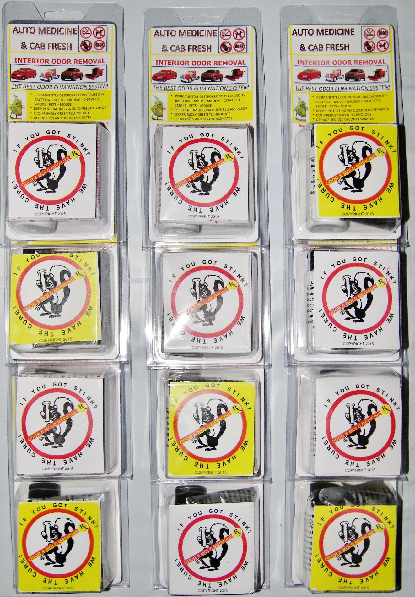 Auto Medicine and Cab Fresh CLO2 Odor & Mold Removal System (12) PAK