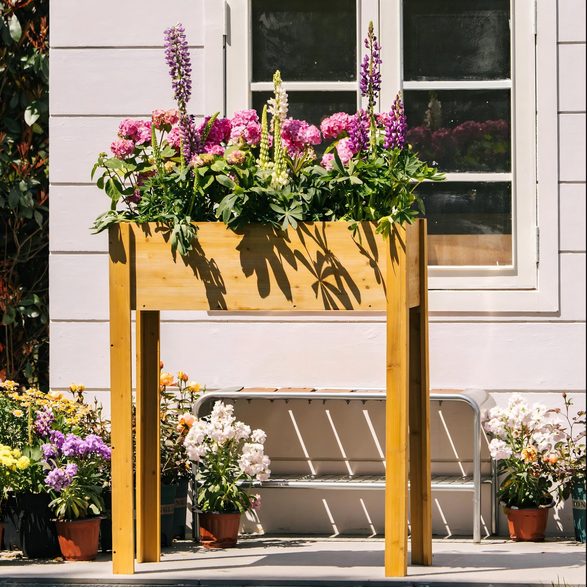 Fir Wood Raised Garden Bed - Tomato Planter -11