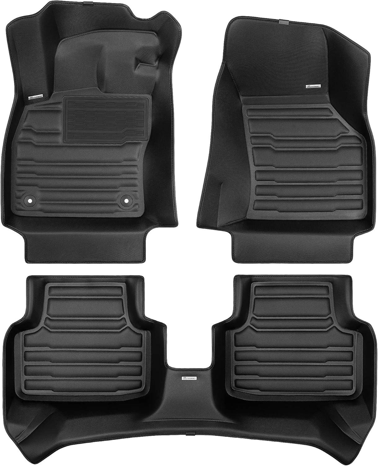 TuxMat - for Volkswagen Jetta 2019-2026 Models - Custom Car Mats - Maximum Coverage, All Weather, Laser Measured - This Full Set Includes 1st and 2nd Rows