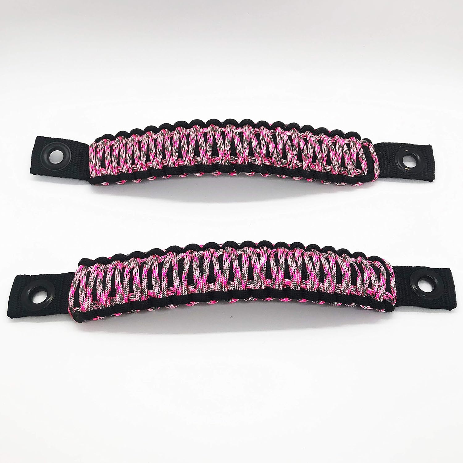 Bartact Rear Side Sound Bar Compatible with Jeep Wrangler Grab Handles Paracord JK - Black/Khaki Pair