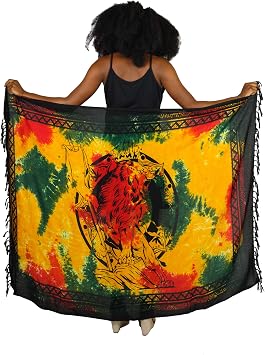 Lakhays Tie Dye Lion of Judah Rasta Sarong