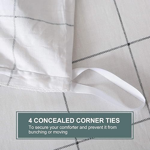 Miniatura 6 de JELLYMONI Juego de funda de colcha de algodón, juego de cama suave de lujo (funda de colcha y fundas de almohada) (sin edredón)