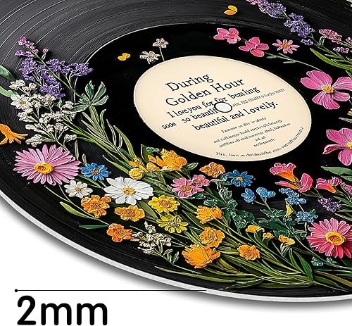 Miniatura 4 de Decoración hippie, carteles para estética de habitación, arte botánico de pared, decoración de discos, 4 piezas de 12 pulgadas